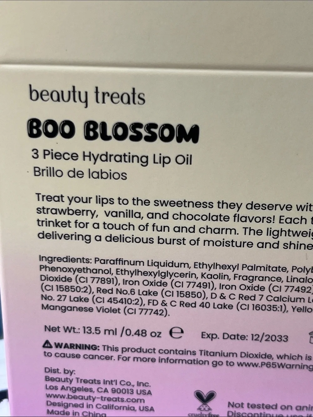 Boo Blossom 3-Piece Tinted Lip Oil Set - Pink, Red, Brown